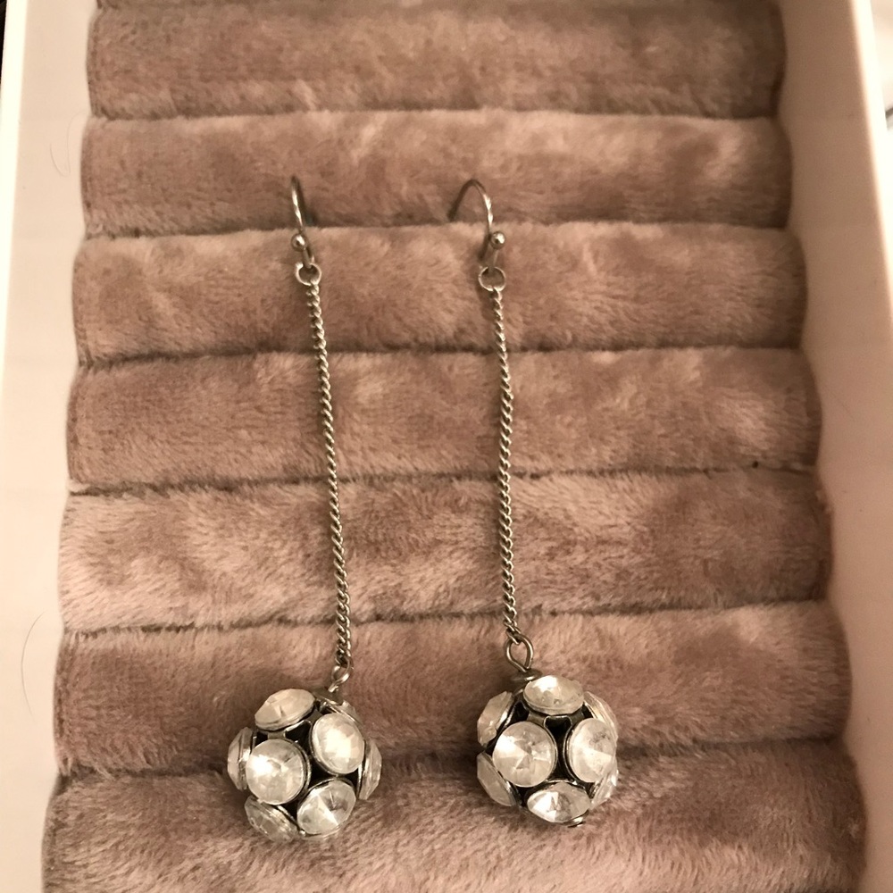 Rhinestone dangle earrings
